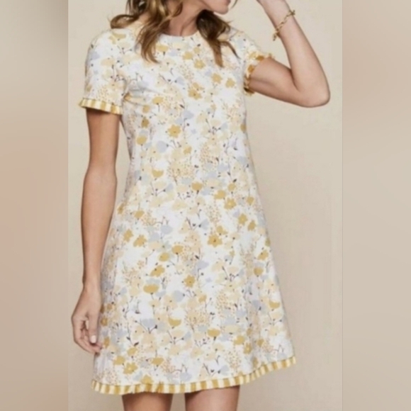 Spartina 449 Dresses & Skirts - Sz Medium Spartina Island Fringe Salt Marsh Floral Dress Cotton Blend